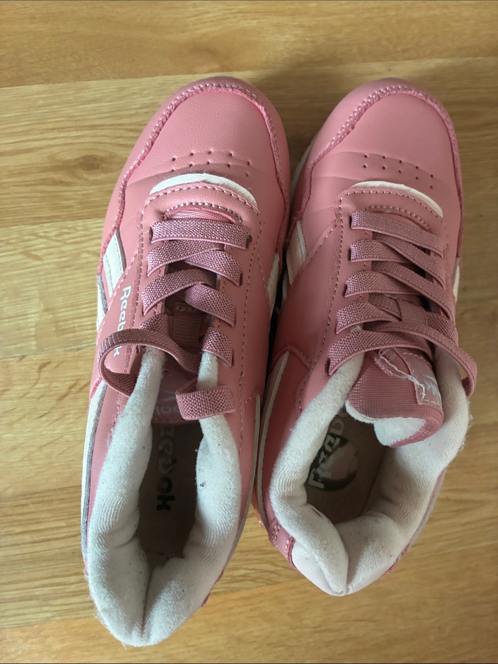 Reebok Kids Pink and White Lace-Up Sneakers